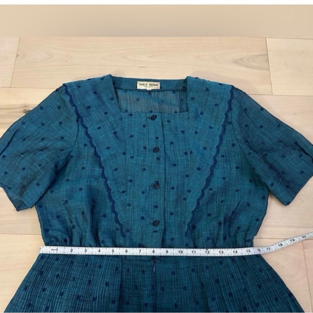 HTF Vintage SOEN MODE Japanese Day Dress Size 11 Tea Party Western Prairie - Picture 5 of 13